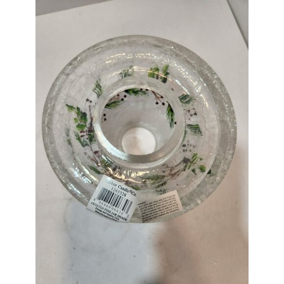Yankee Candle Crackle Glass Frosted Pine Jar Shade Topper Winter Pine Cones - Picture 9 of 12